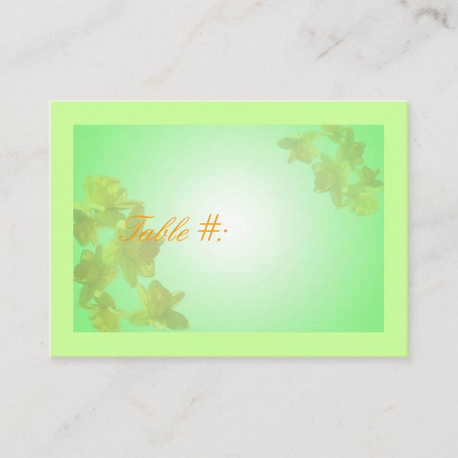 Lugar cartão de número da mesa de casamento,tulipas amar (Frente)