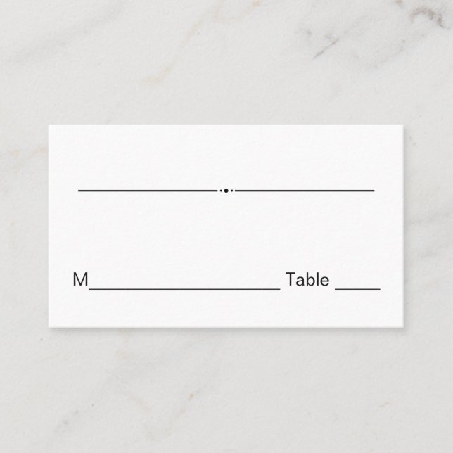 Lugar cartão de número de mesa de casamento para convida (Frente)