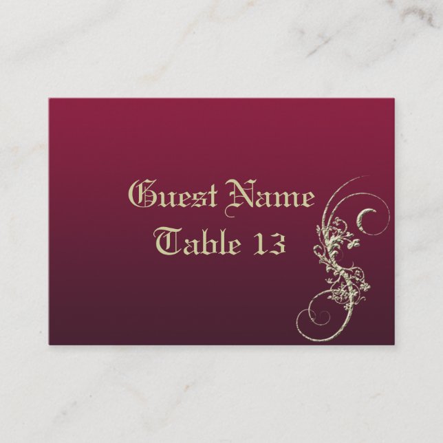 Lugar Cartão de Número de Tabela de Casamento Embossed F (Frente)