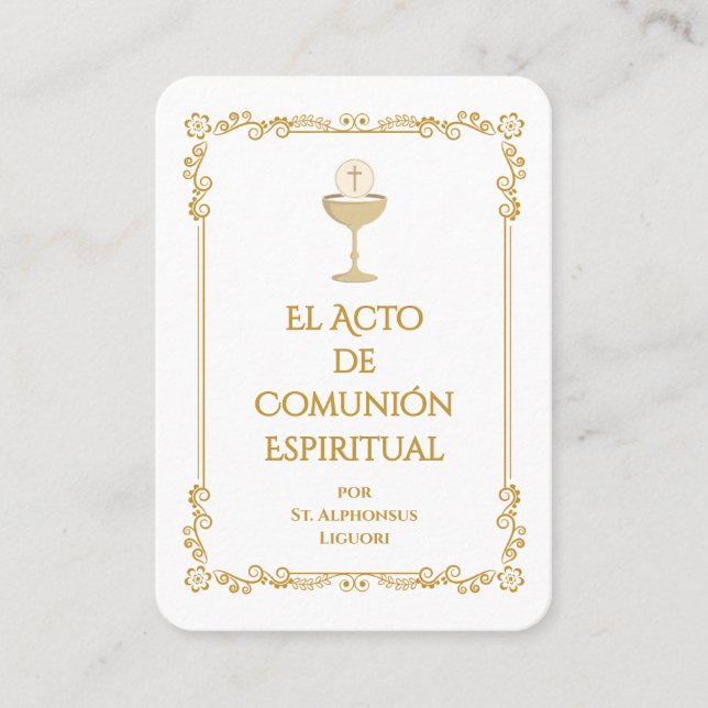 Lugar Cartão de Oração de Comunhão Espiritual – Espanhol (Frente)