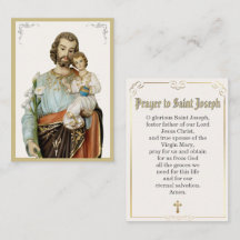 Cartão de Oração Devocional Católico de São José