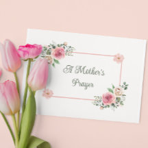Cartão de Oração Floral do Dia das Mães Com Versíc