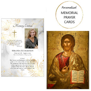 Lugar Cartão de Oração Funeral Ortodoxo Delicado de Rosa