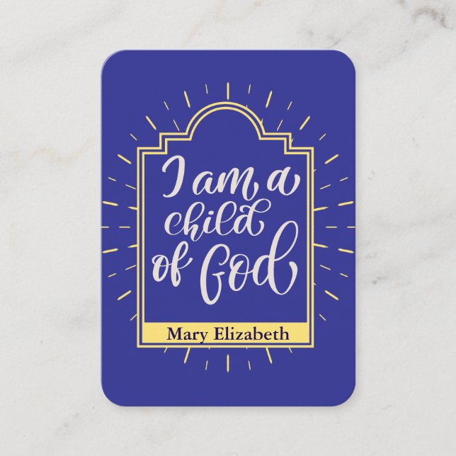 Lugar Cartão de Oração para Crianças Personalizadas (Frente)