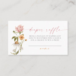 Lugar Cartão de Raffle para Fralda Floral de Flor Selvag