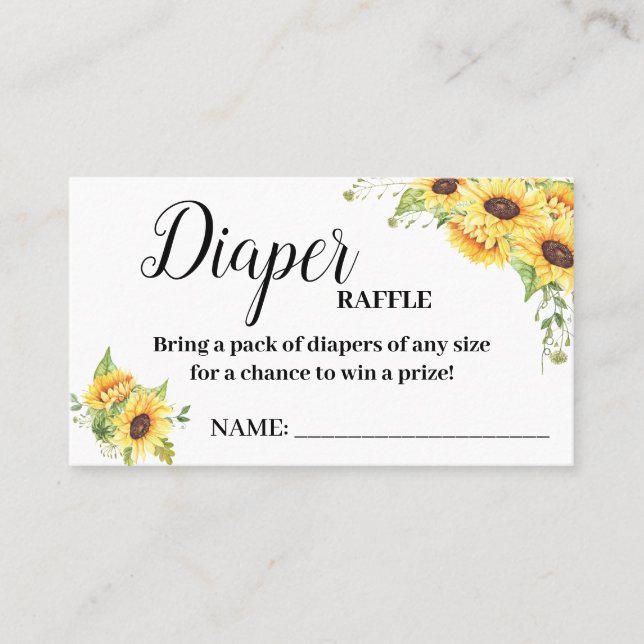 Lugar Cartão de ralé para chá de fraldas de bilhetes de  (Frente)