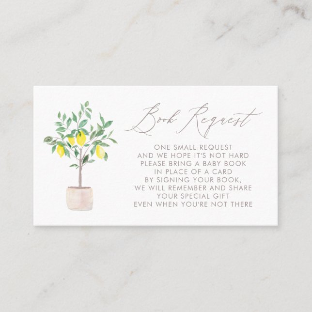 Lugar Cartão de Solicitação de Chá de fraldas da Árvore  (Frente)