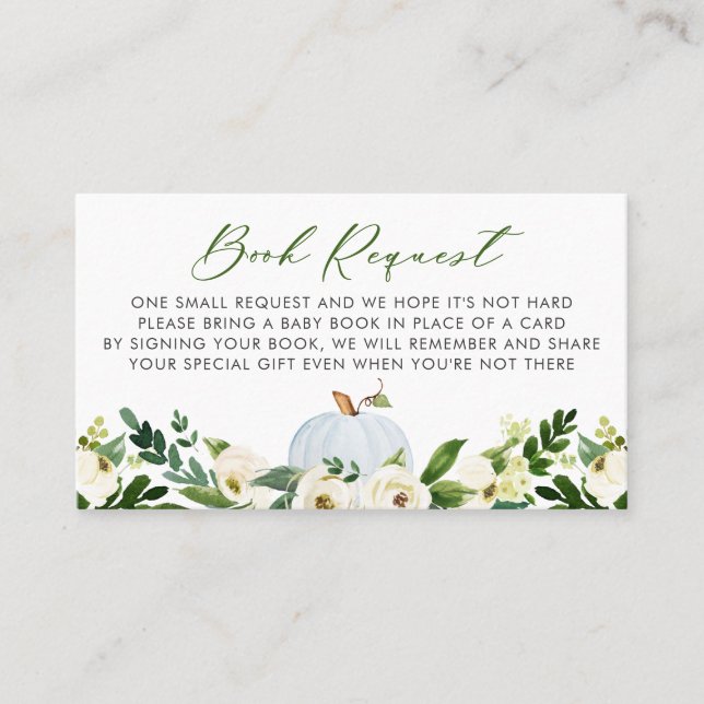 Lugar Cartão de Solicitação de Chá de fraldas de Abóbora (Frente)