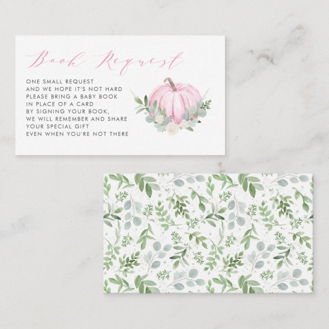 Lugar Cartão de Solicitação de Chá de fraldas Pumpkin Ro (Frente/Verso)