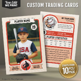 Lugar Cartão de Troca de Beisebol Personalizado Vintage 