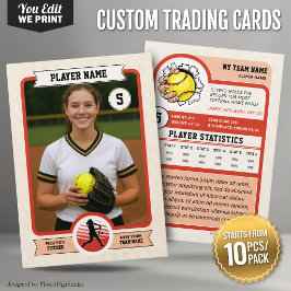 Lugar Cartão de Troca de Softbol Personalizado Vintage 1