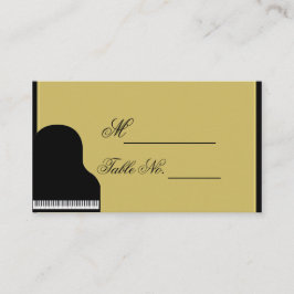 Lugar Cartão Preto e Dourado para Casamento de Piano