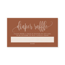 Cartão Raffle de Script Bonito Terracotta