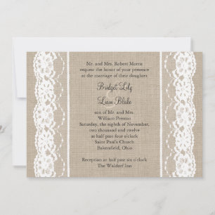 Lugar em branco no Convite de casamento Burlap