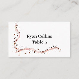 Lugar Fita desenhada à mão e cartão de flores