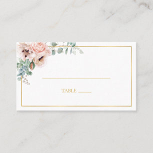 Lugar Floral de Blush Elegante   Cartão de Localidade P