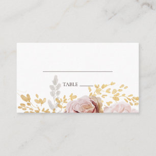 Lugar Floral de Blush Moderno Cartão de Localidade Pl