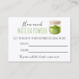 Lugar Jogo de Cartão de Tema de Matcha para Festa de Adi
