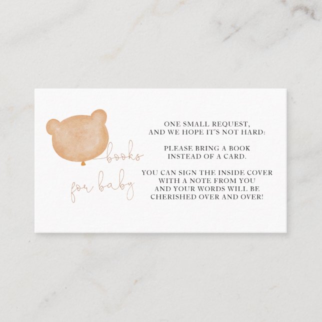 Lugar Livros De Chá de fraldas De Urso Para Cartão De Be (Frente)