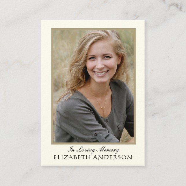 Lugar Memorial Fotográfico do Cartão de Oração Funeral (Frente)