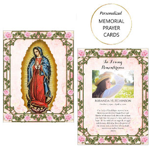 Lugar Nossa Senhora de Guadalupe Cartão de Oração Funera
