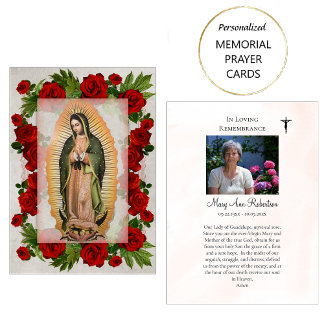 Lugar Nossa Senhora de Guadalupe Cartão de Oração Memori
