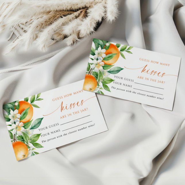 Lugar Orange Floral Quantos Kisses Cartão de Jogo de Chá (Criador carregado)