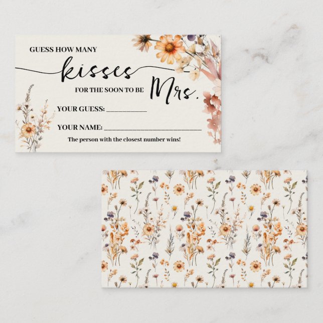 Lugar Quantos beijos da Sra. Cartão de Jogo Quantas Flor (Frente/Verso)