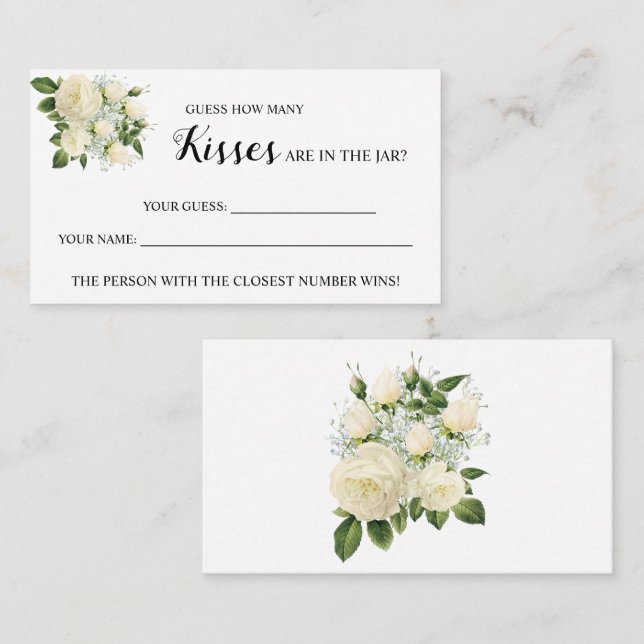 Lugar Quantos Kisses Cartão de Jogo de Chá de panela (Frente/Verso)