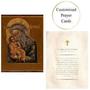 Lugar Simeon, o Cartão Ortodox Orthodox de Deus.