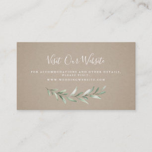Lugar Site de casamento Kraft greenery Inserir cartão