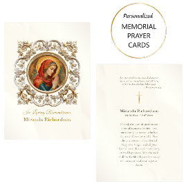 Lugar Virgem Católica Romana Mary Cartão de Oração Funer