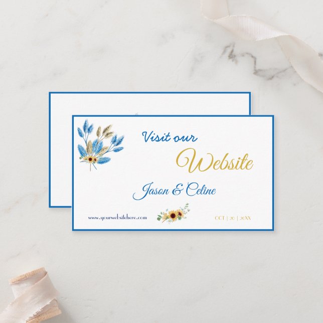 Lugar Visite nosso Cartão de Casamento de Site (Frente/Verso In Situ)