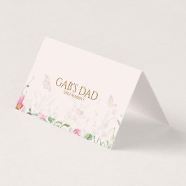 Lugares de casamento dobrados florais rosa Elegant