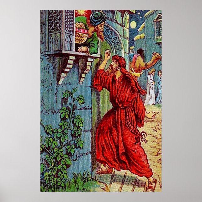 Luke 11:5-8 Um amigo em necessidade de poster (Frente)