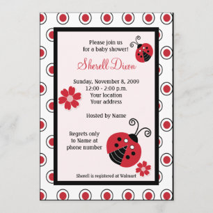 Lullabye Ladybug 5x7 — Convites de tendência ro