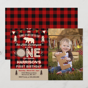 Lumberjack Birthday Convite para Festa Lumberjack
