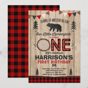 Lumberjack Birthday Convite para Festa Lumberjack