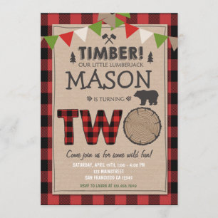Lumberjack Birthday - Convite para o Aniversário d