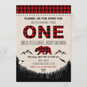 Lumberjack Birthday - Convite para o Aniversário d