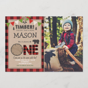 Lumberjack Birthday - Convite para o Aniversário d
