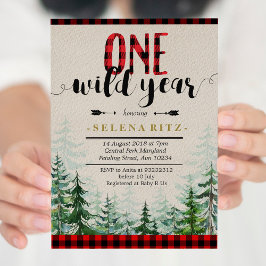 Lumberjack Red Xadrez Boy Primeiro Convite de Aniv