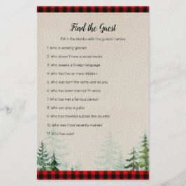 Lumberjack Watercolor Encontre o jogo de Convidado