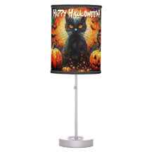Black Cat Bats Pumpkins Whimsical Personalized