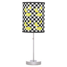 Branco preto com lâmpada de Mesa de limões