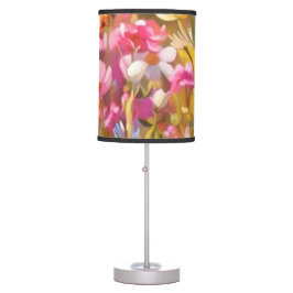 Luminária De Mesa Flores Selvagens Rosa Lavanda Amarela 2025