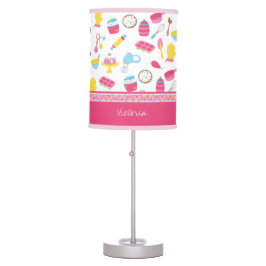 Luminária De Mesa Garota Pequena Criança Pink-Cozinhar Padrinha Chef