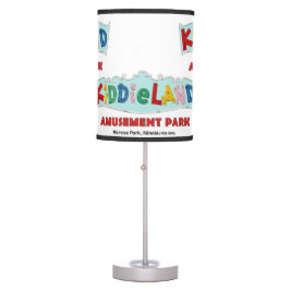 Luminária De Mesa Kiddieland Melrose Park, IL, Sinal de Texto
