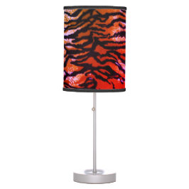 Luminária De Mesa Lâmpada de Mesa de Impressão cor-de-rosa e laranja