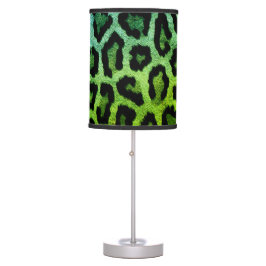 Luminária De Mesa Lâmpada de Mesa de impressão verde-leopardo